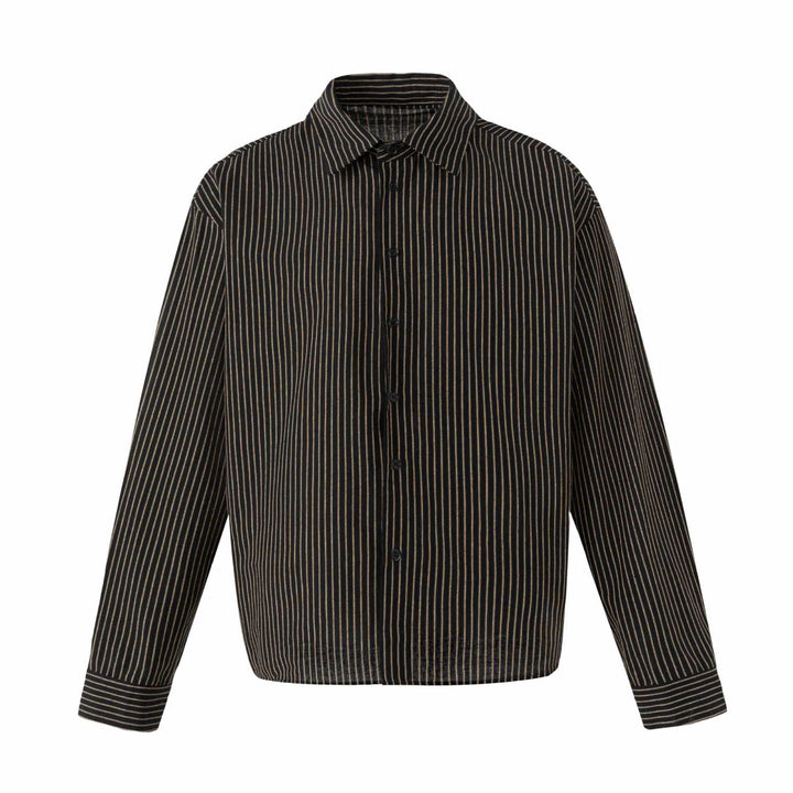 Damen Oversize-Hemdbluse mit feinen Streifen und Kentkragen Echoarchiv