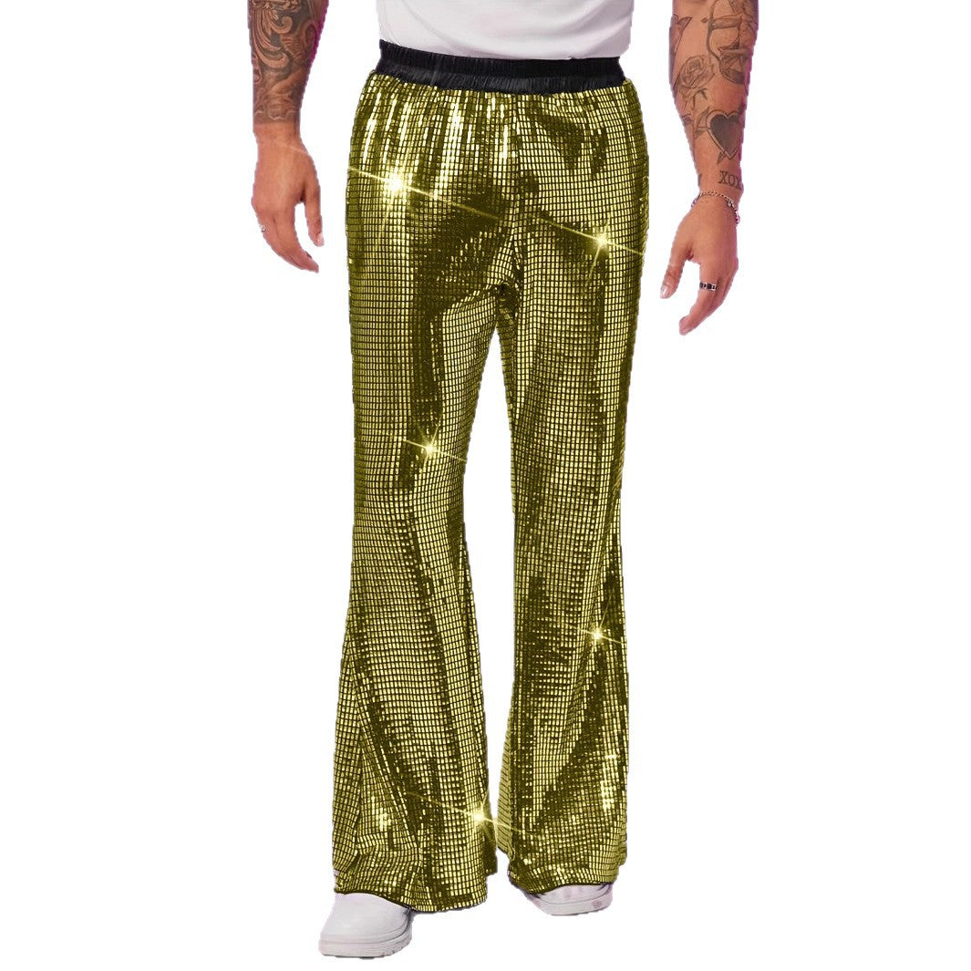 Damen Glitzer-Flared-Hose mit Pailletten und elastischem Bund Echo Archiv