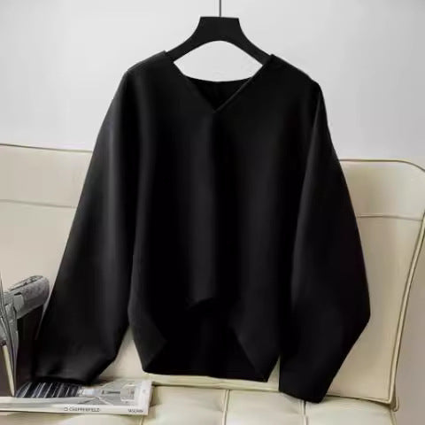 Damen Wolle Pullover mit V-Ausschnitt Echoarchiv