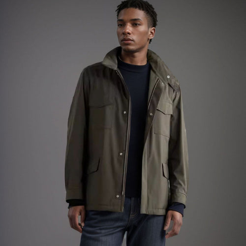 Herren modische Trekkingjacke aus wasserabweisendem Material mit praktischen Taschen Echoarchiv