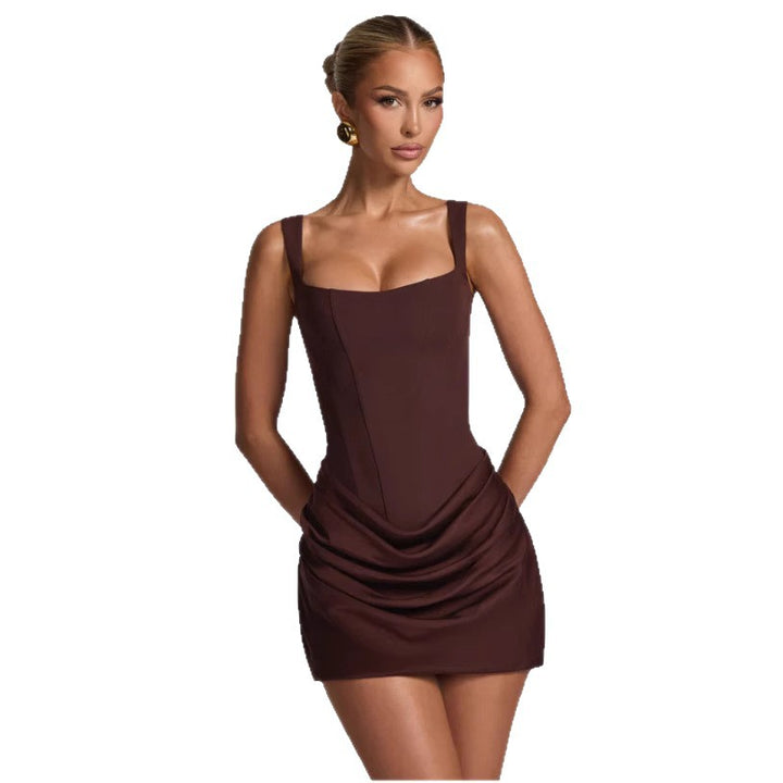 Damen Minikleid mit lässigem Drapée-Design und schulterfreiem Schnitt Echo Archiv