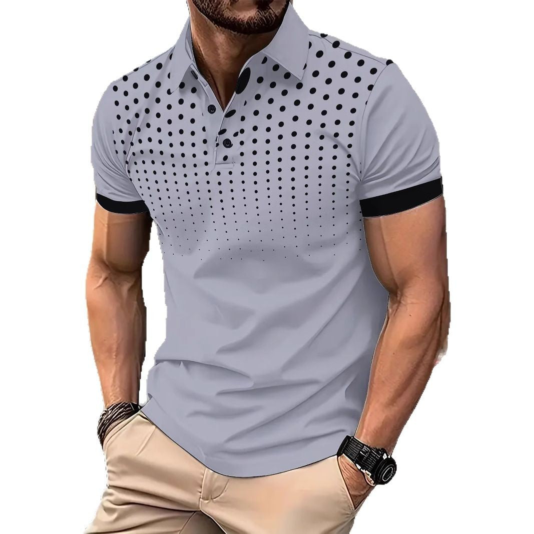 Herren Poloshirt mit dynamischem Punktmuster und modernem Schnitt Echoarchiv