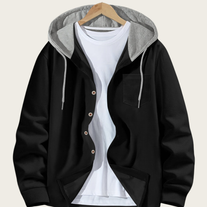 Herren Freizeitjacke mit abnehmbarer Kapuze und praktischen Taschen Echoarchiv