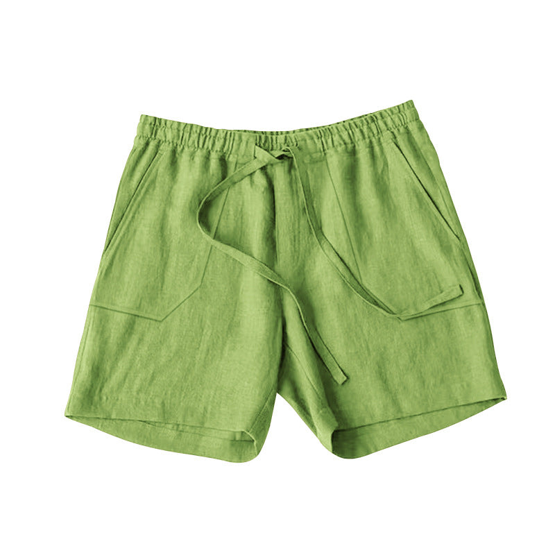Herren lässige Leinen-Shorts mit elastischem Bund und seitlichen Eingrifftaschen Echoarchiv