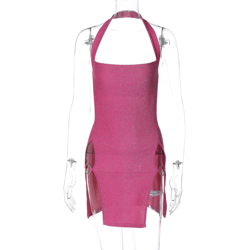 Damen Glamouröses Minikleid mit Halterneck und eleganten Seitenausschnitten Echo Archiv