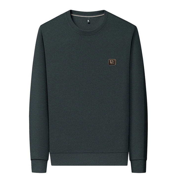 Herren hochwertiger Rundhals-Pullover mit strukturiertem Gewebe und modischem Design Echoarchiv