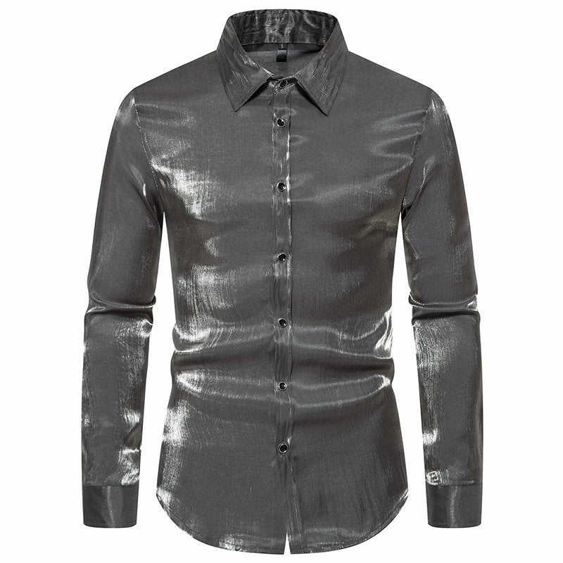 Herren Langarmhemd mit schimmerndem Finish und eleganter Passform Echoarchiv