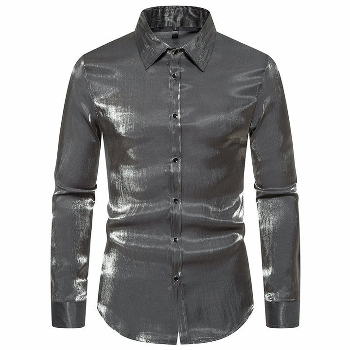Herren Langarmhemd mit schimmerndem Finish und eleganter Passform Echoarchiv