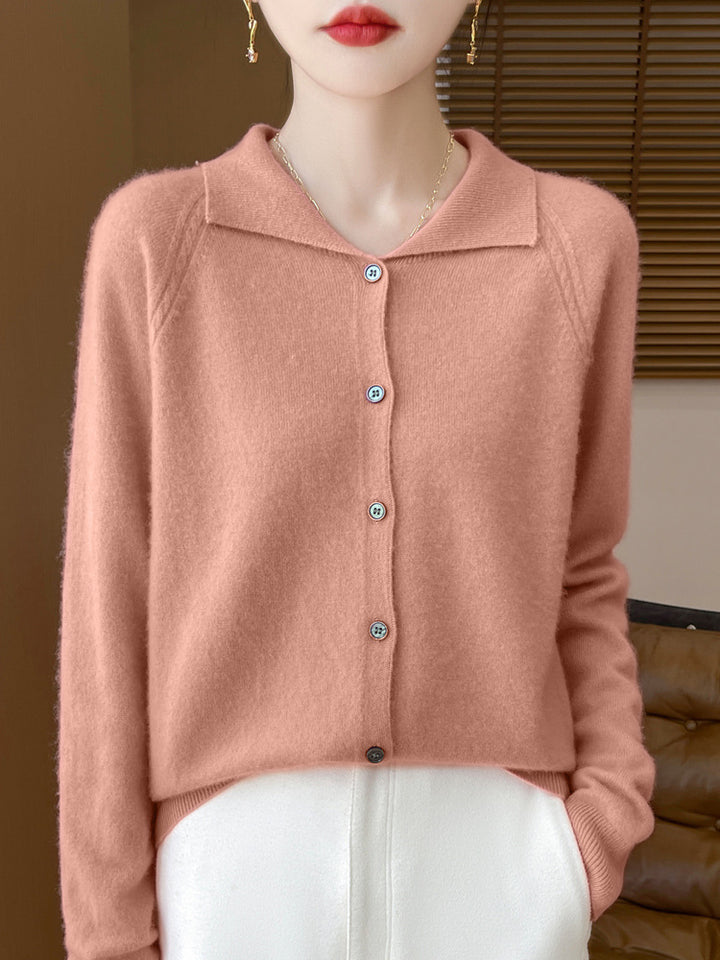 Damen Kuscheliger Reverskragen-Cardigan im Kaschmir-Look mit Mohair-Effekt Echoarchiv