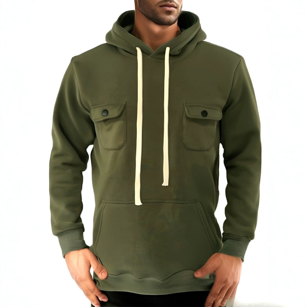 Herren modisches Kapuzensweatshirt mit praktischen Brusttaschen und zeitgenössischem Design Echoarchiv