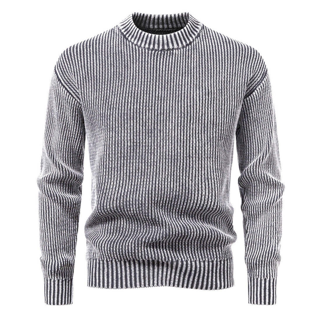 Herren Feinstrick-Rippstrickpullover mit Mockneck und elastischem Saum Echo Archiv