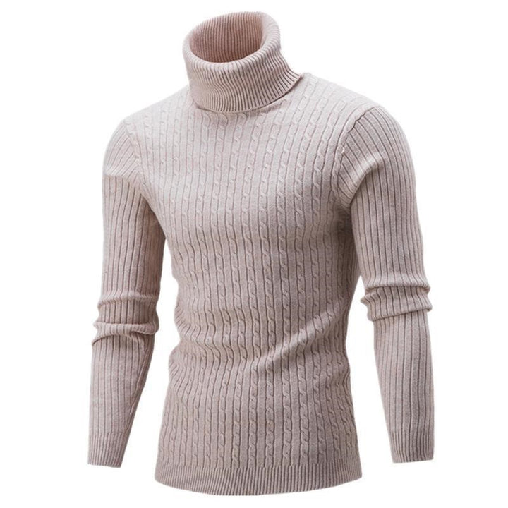 Herren Rollkragenpullover mit strukturiertem Zopfmuster und modernem Schnitt Echoarchiv