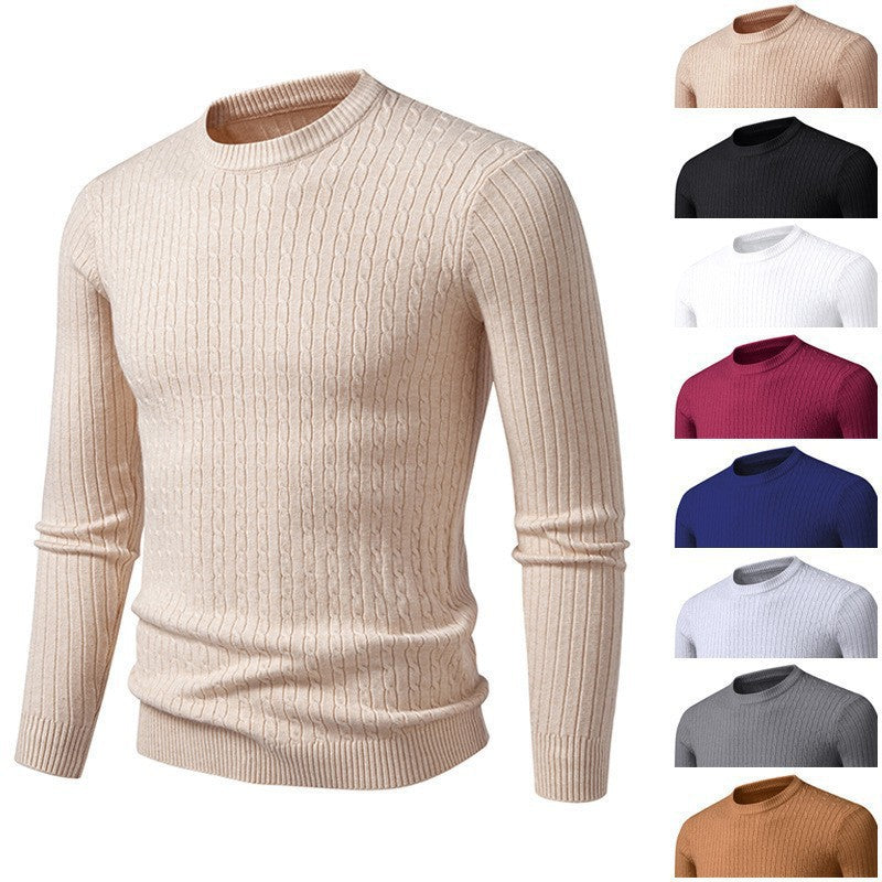 Herren modischer Strickpullover mit strukturiertem Zopfdesign Echoarchiv