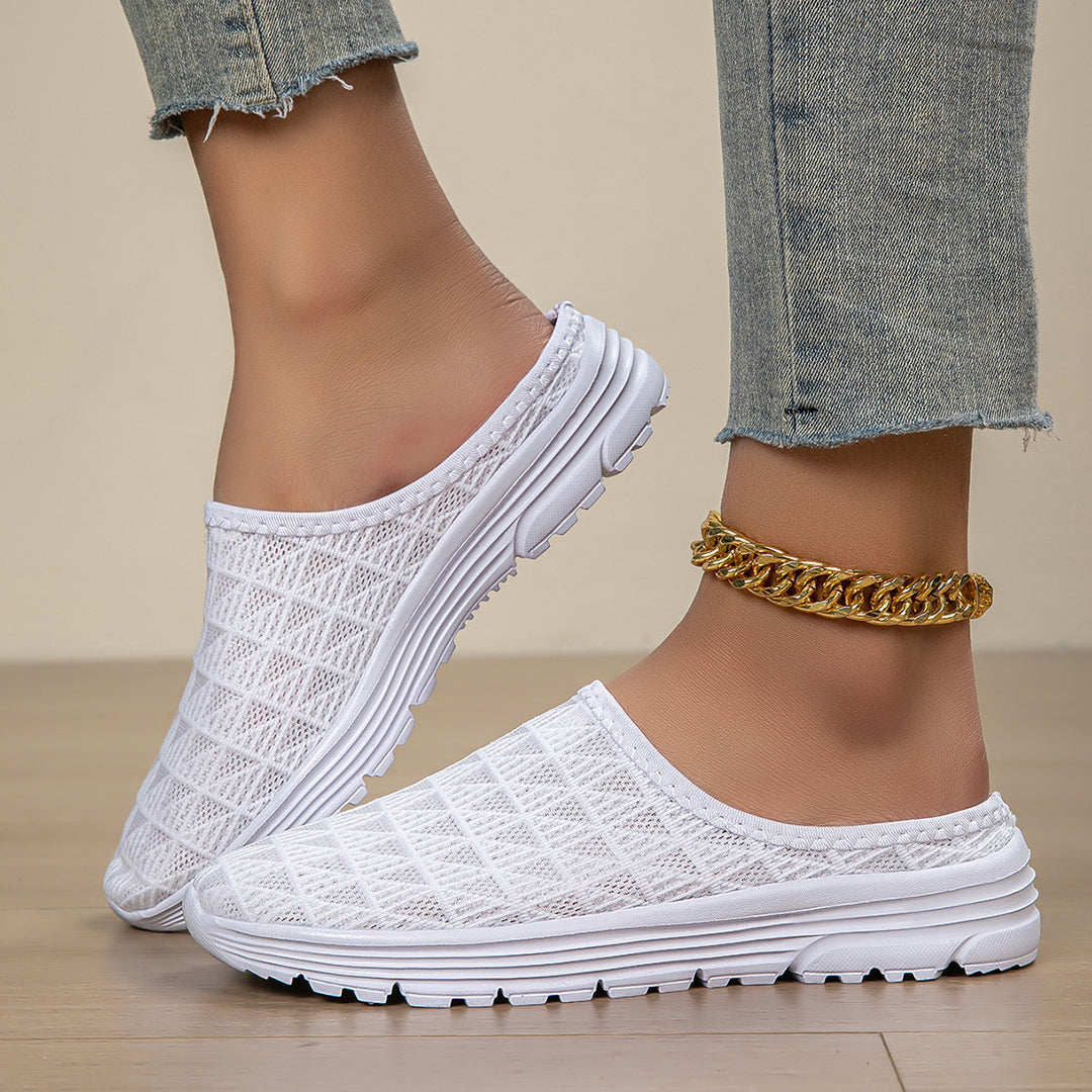 Damen nan atmungsaktiver Netz-Slipper mit Diamantstruktur-Obermaterial und gedämpfter Leichtsohle Echo Archiv