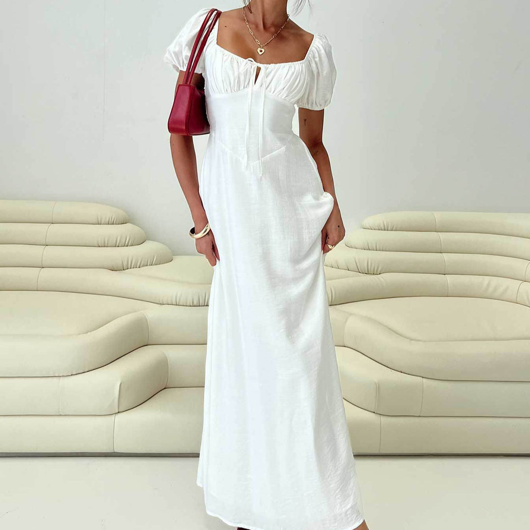 Damen Maxikleid mit Puffärmeln und elegantem Ausschnitt Echo Archiv
