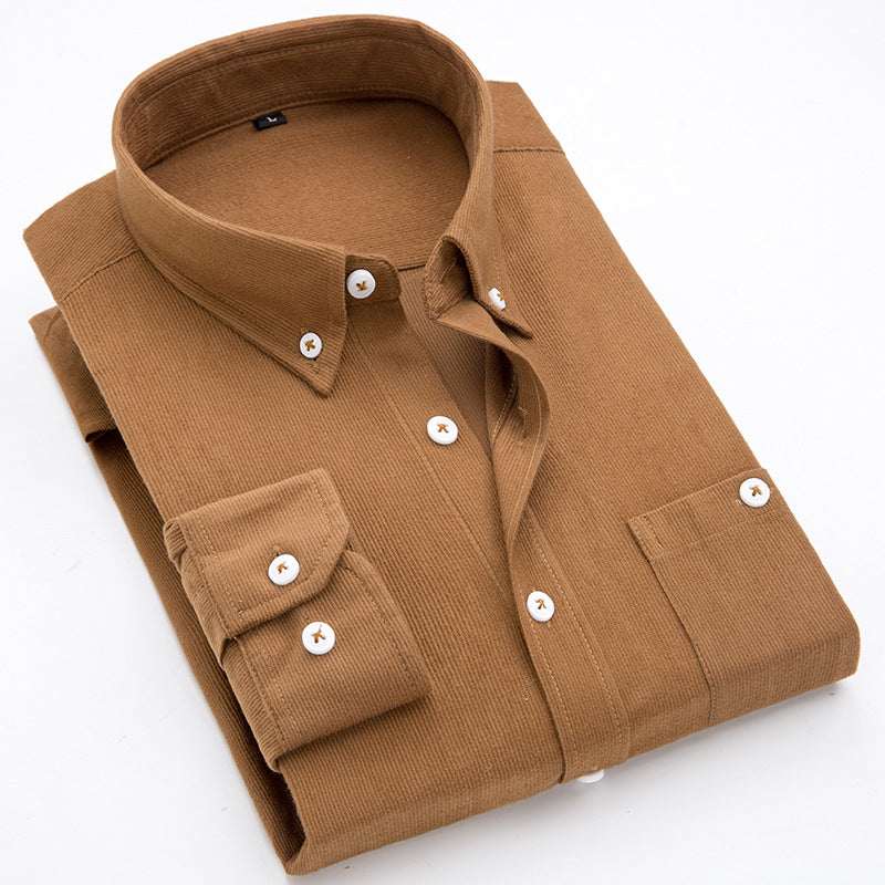 Herren Cord-Hemden mit button-down Kragen und aufgesetzter Brusttasche Echoarchiv