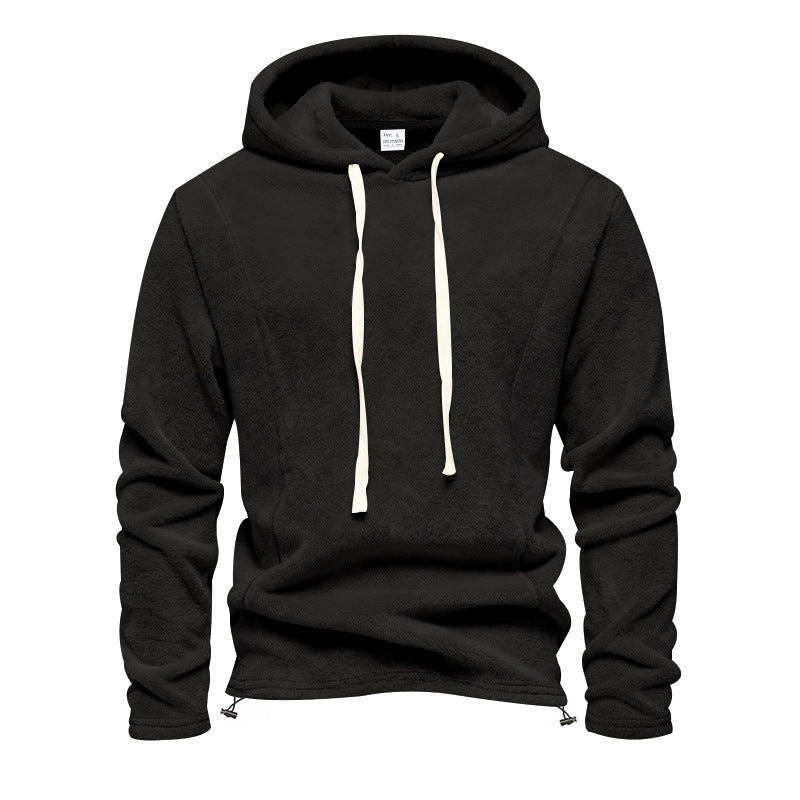 Herren Flauschiger Kapuzenpullover aus Teddy‑Fleece mit Tunnelzugsaum Echoarchiv