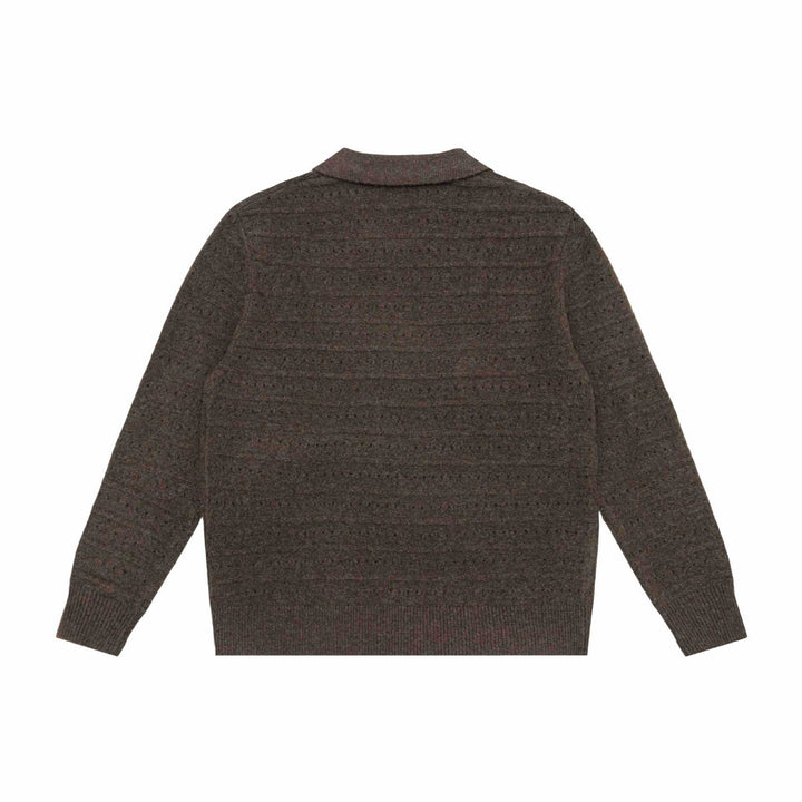 Herren Strick-Poloshirt mit Halbzipper und Strukturstrick Echoarchiv