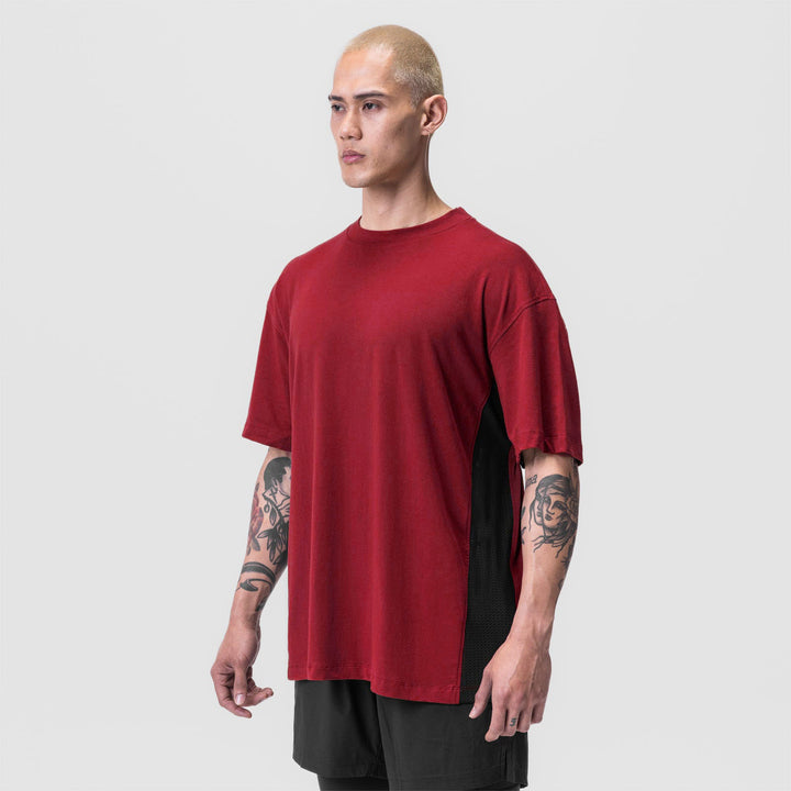 Herren lässiges Oversized T-Shirt mit seitlichen Mesh-Einsätzen Echoarchiv