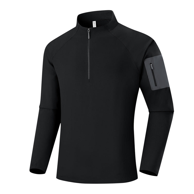 Herren Atmungsaktives Funktions-Langarmshirt mit Stehkragen, 1/4-Reißverschluss und Ärmel-Utility-Tasche Echo Archiv
