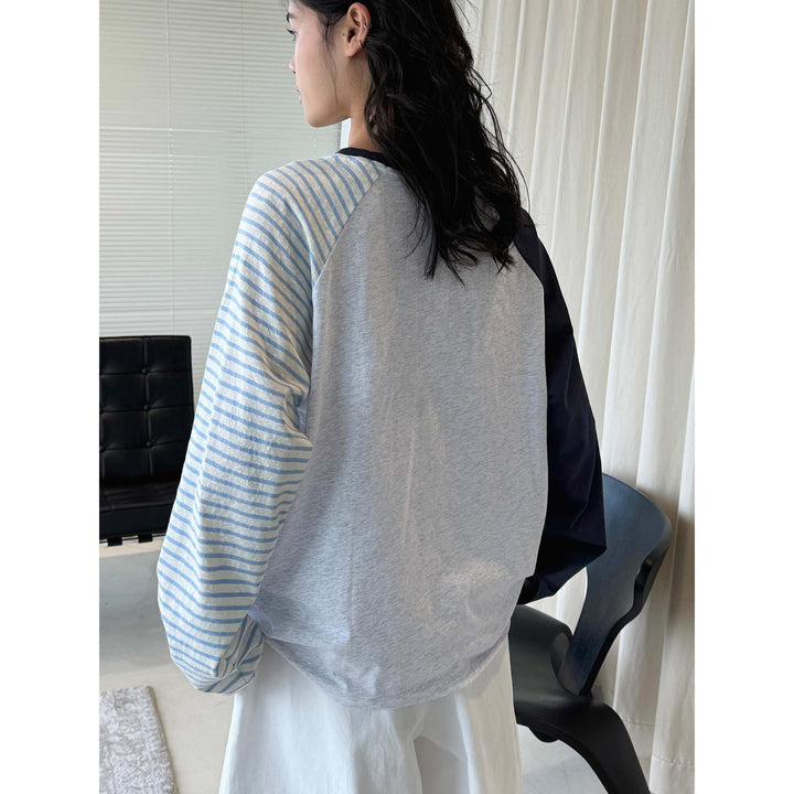 Damen Raglan-Langarmshirt mit kontrastierenden Ärmeln Echoarchiv