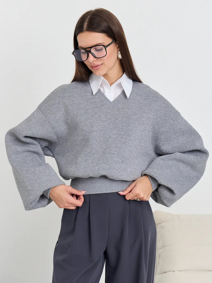 Damen Modischer Oversized Pullover Echo Archiv