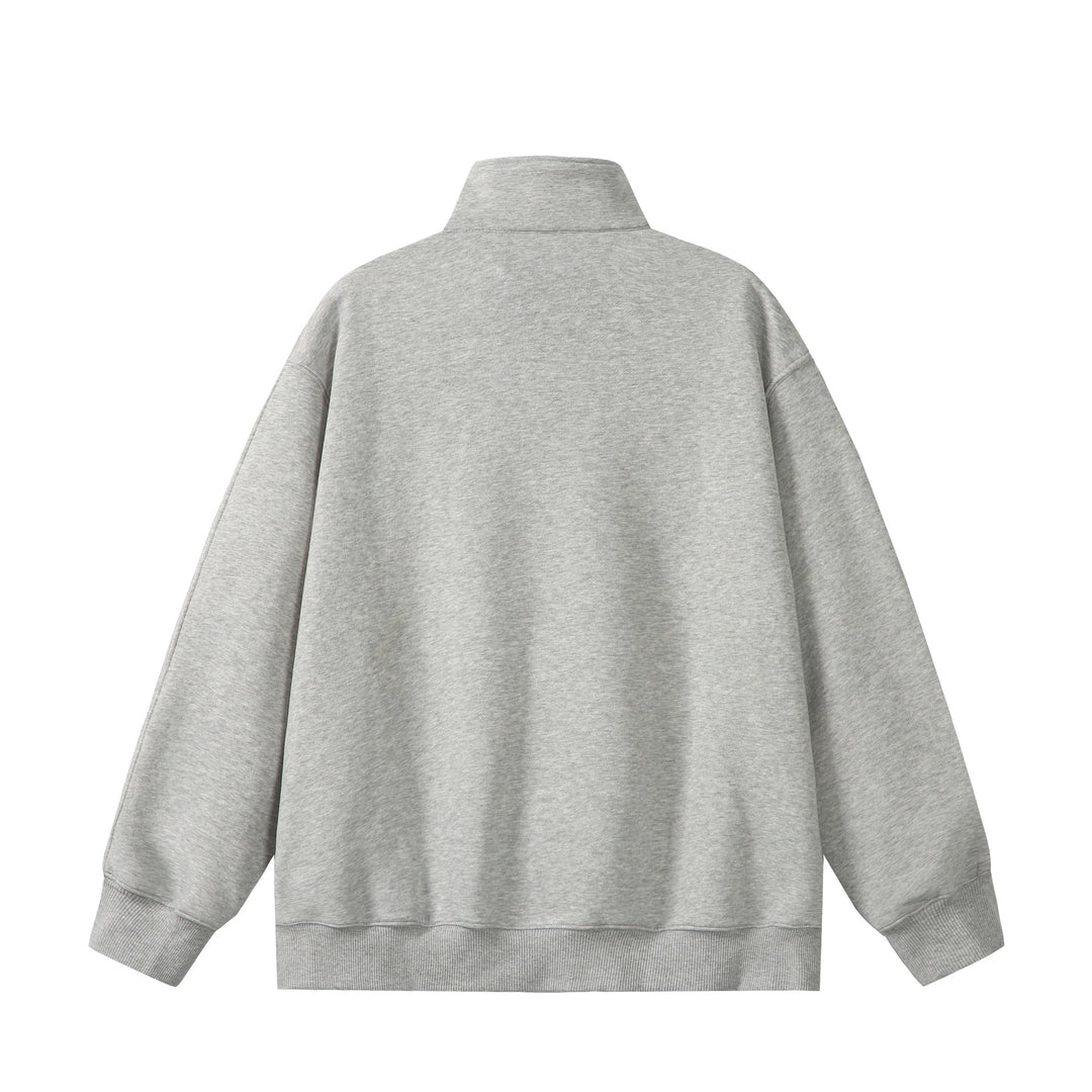 Unisex Oversize Sweatshirt mit Halbzip, hohem Funnelkragen und Kängurutasche Echoarchiv