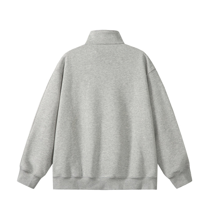 Unisex Oversize Sweatshirt mit Halbzip, hohem Funnelkragen und Kängurutasche Echoarchiv