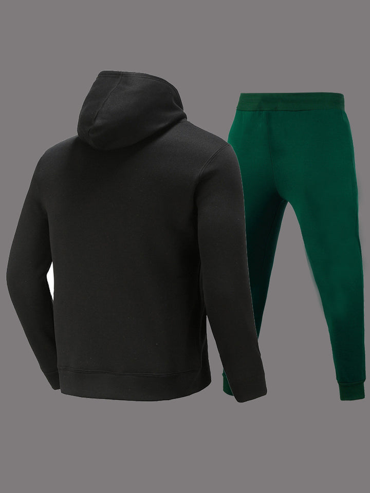 Herren Hoodie- und Jogginghose-Set mit avantgardistischem Grafikdesign und bequemer Passform Echoarchiv