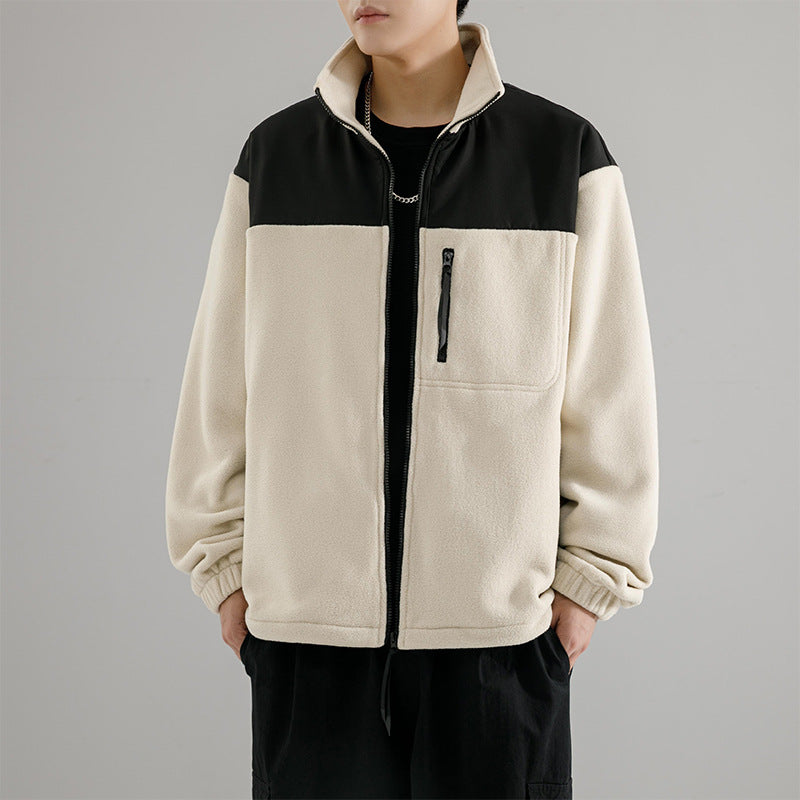 Herren Fleecejacke mit verstärktem Schulterpaneel, Stehkragen und Brustreißverschluss Echo Archiv