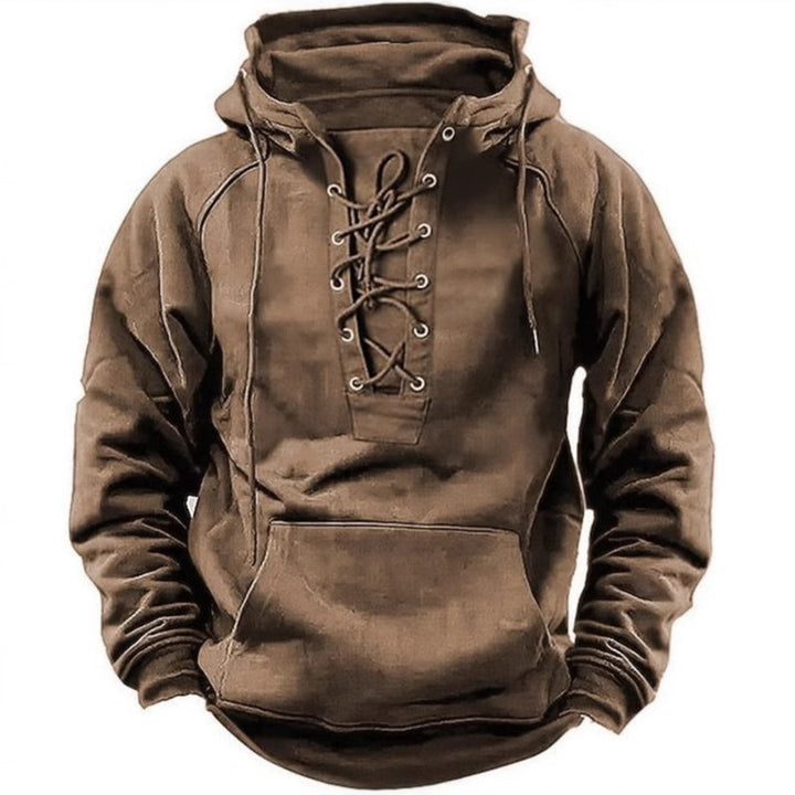 Herren Kapuzensweatshirt mit modischer Schnürung und weichem Innenfutter Echoarchiv
