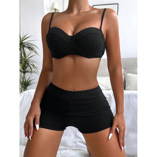 Damen Bikini-Set mit gepolstertem Oberteil und High-Waist Shorts Echo Archiv