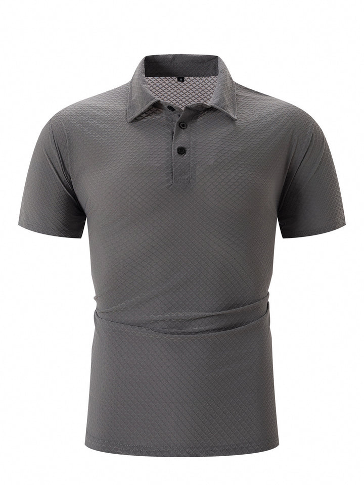 Herren modernes Kurzarm-Polohemd mit strukturiertem Design Echoarchiv