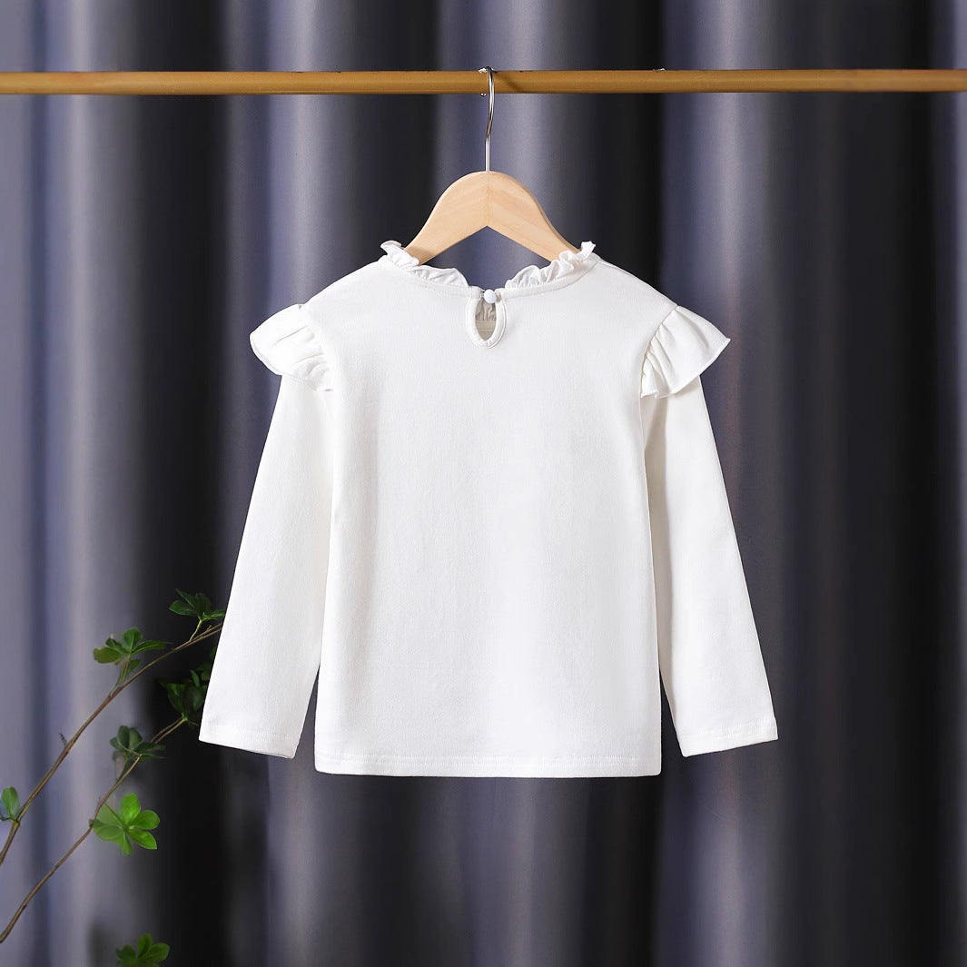 Damen Langarmshirt mit verspieltem Rüschendesign und dekorativem Blumenmotiv Echo Archiv