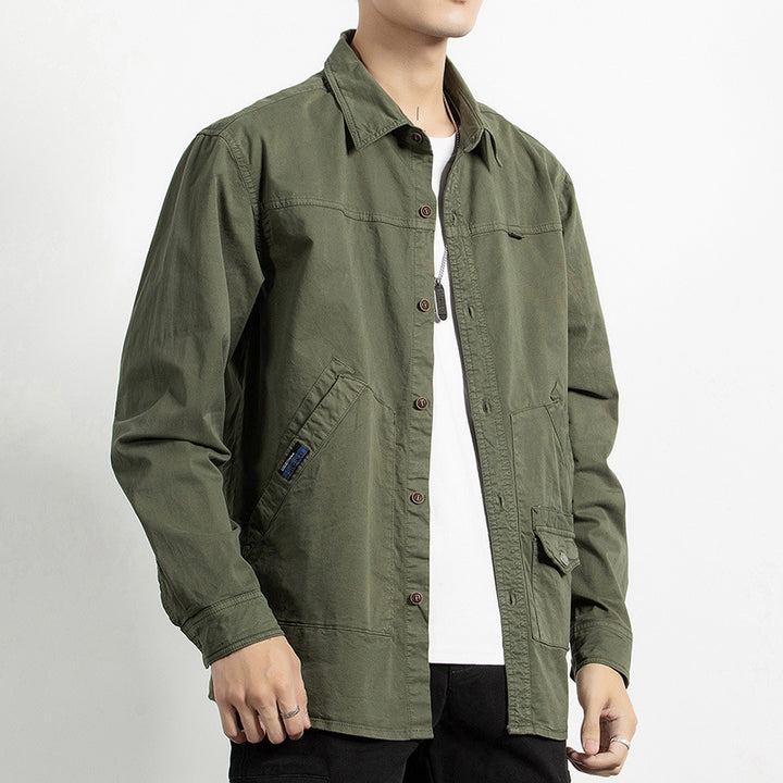 Herren Utility-Hemdjacke aus robustem Baumwoll-Twill mit Mehrfachtaschen Echo Archiv