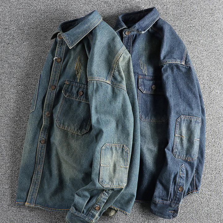 Herren Jeanshemd mit Pattentaschen und Vintage-Design Echoarchiv
