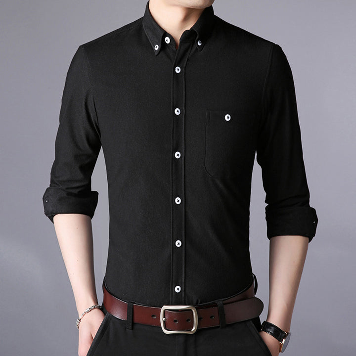 Herren Langarmhemd mit klassischem Button-Down-Kragen Echoarchiv