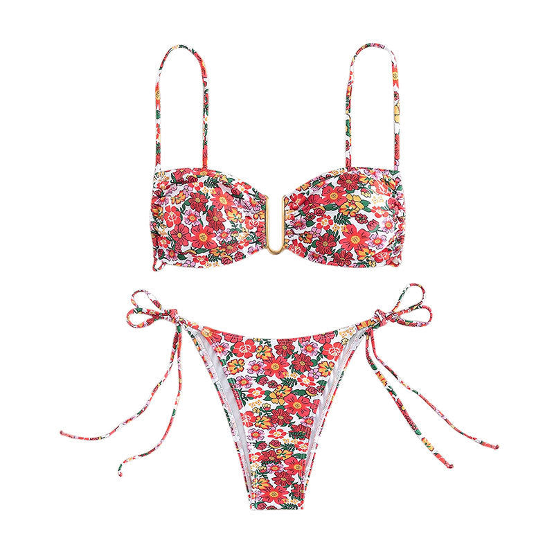 Damen Floral Bikini mit raffinierten Bindebändern Echo Archiv