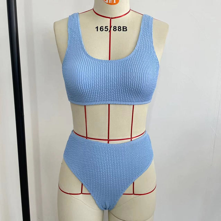 Damen High-Waist Bikini-Set mit modischem Rippstrick Echo Archiv