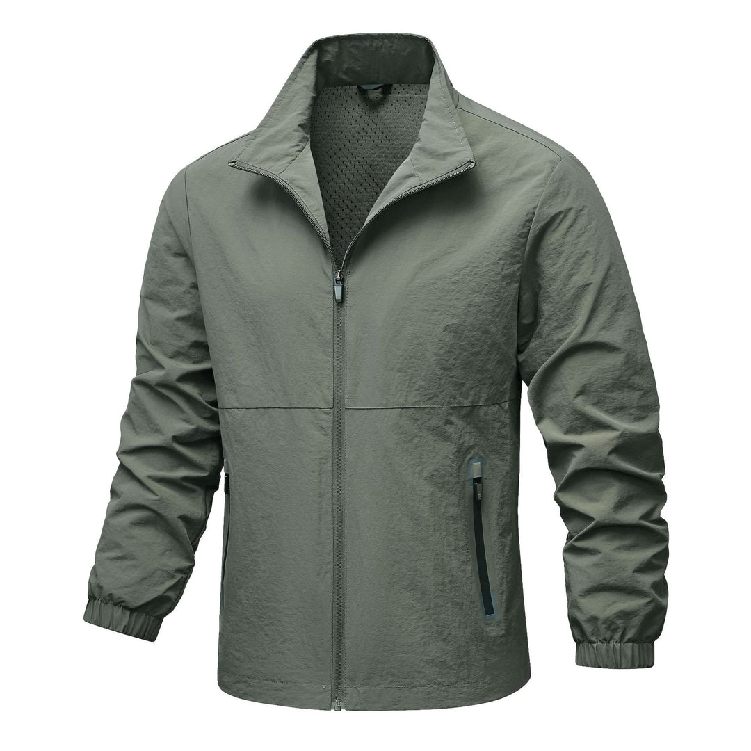 Herren leichte technische Windjacke mit Netzfutter, hohem Stehkragen und Reißverschlusstaschen Echo Archiv