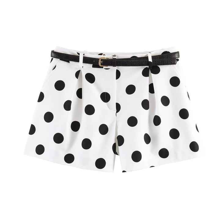 Damen klassische Shorts mit eleganten Falten und Gürtel Echo Archiv