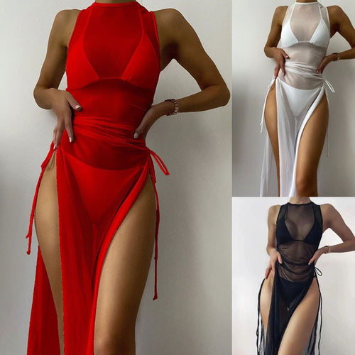 Damen Strandkleid mit verstellbaren Bändern und Raffungen Echo Archiv