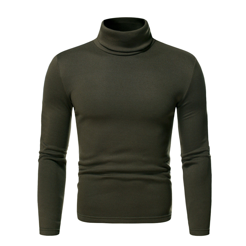 Herren Rollkragenpullover aus hochwertigem Baumwollmix mit figurbetontem Schnitt Echoarchiv