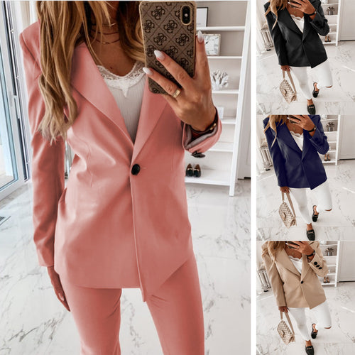 Damen Langblazer mit einreihiger Knopfleiste, tailliertem Schnitt und soften Schulterpolstern – Valéne