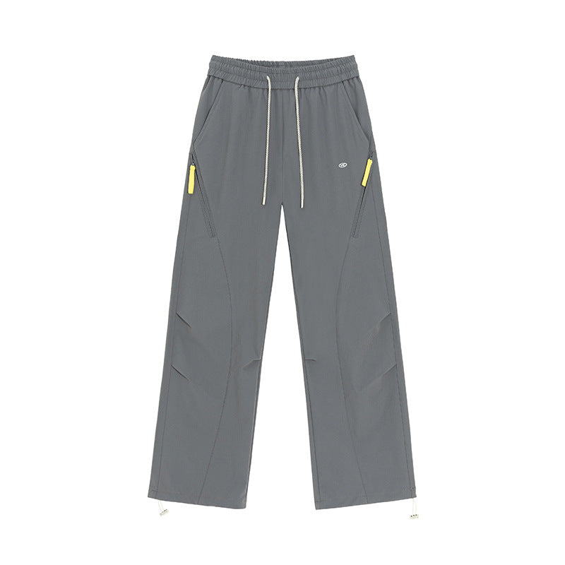 Damen Weite Utility-Trainingshose mit elastischem Bund, Reißverschlusstaschen & verstellbarem Saum Echoarchiv