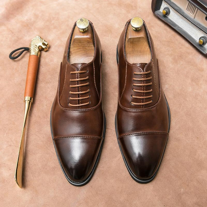Herren elegante Oxford-Halbschuhe mit Cap-Toe, gepolstertem Komfortfußbett und rutschfester PR-Laufsohle Echo Archiv
