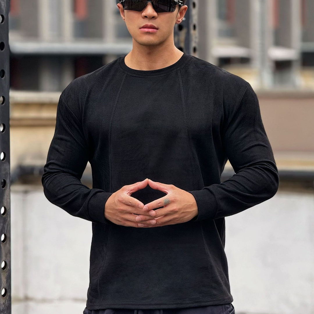 Herren Langarm Sportshirt mit nahtloser Verarbeitung und körperbetontem Schnitt Echoarchiv