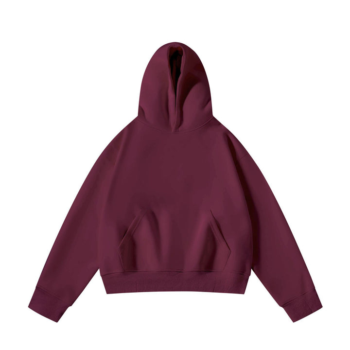 Unisex schwerer Oversize-Kapuzenpullover mit doppellagiger Kapuze Kängurutasche und breitem Rippbund Echo Archiv