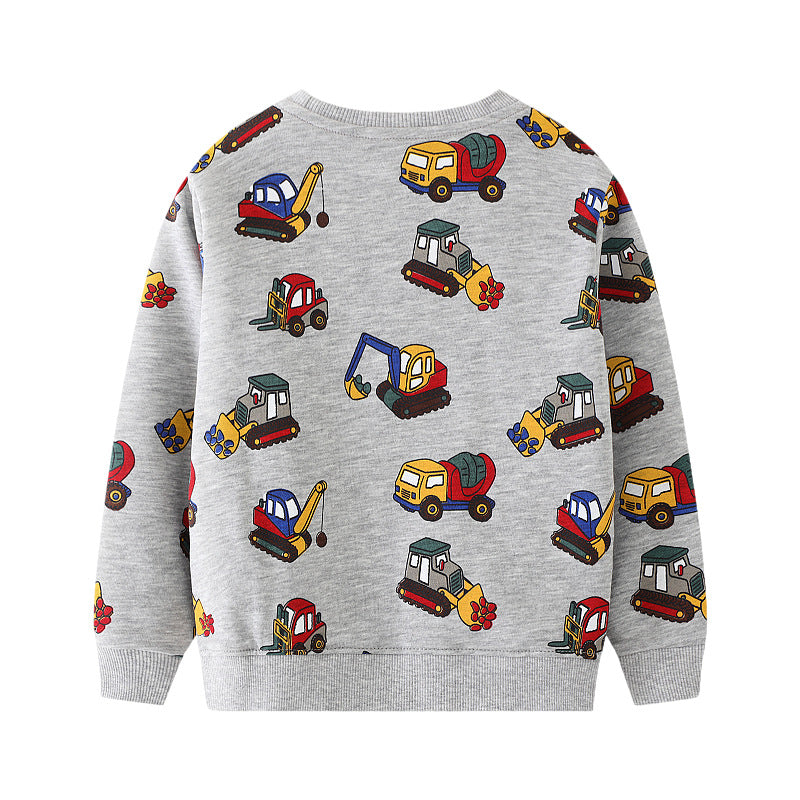 Jungen Sweatshirt mit kreativen Baustellenfahrzeug-Motiven Echo Archiv