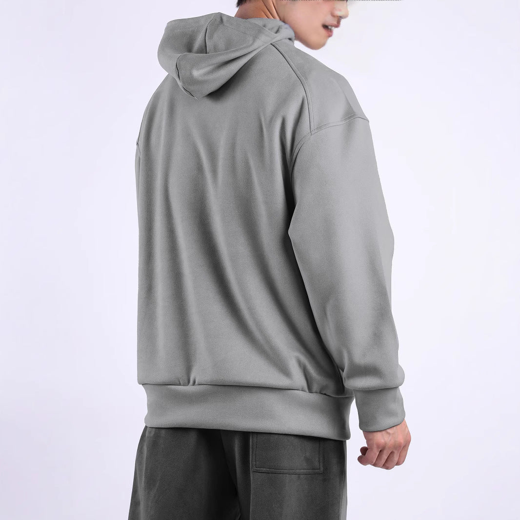 Herren lässiger Hoodie mit hohem Kragen und praktischer Kängurutasche Echoarchiv